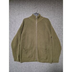 Stoic Men's XL Full Zip Sweater Jacket Green Gorpcore Knit Stretch Heavyweight